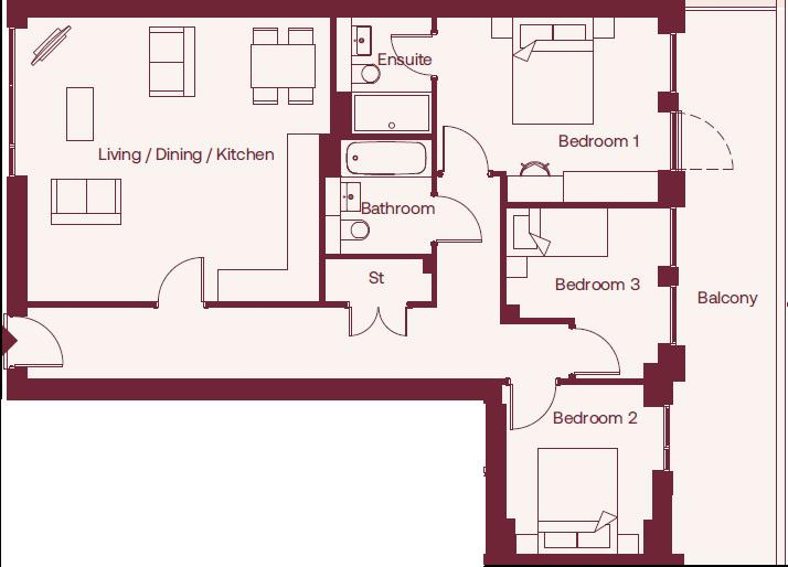 Plot 7, Edison House, Old Electricity Works, St. Albans floorplan