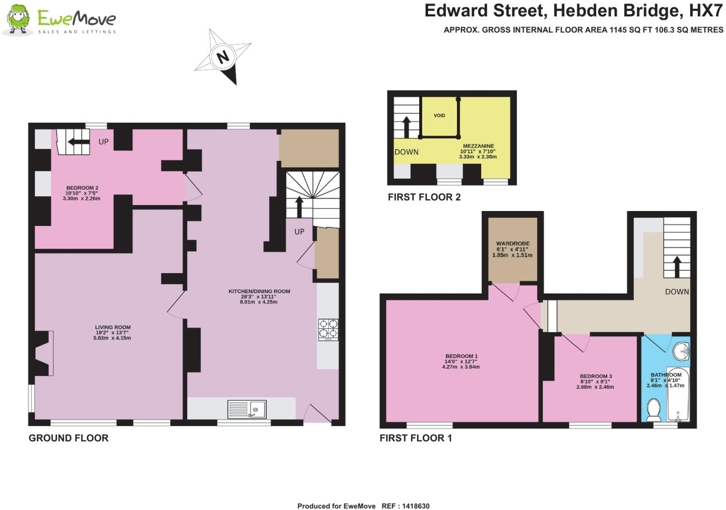 Edward Street, Hebden Bridge, West Yorkshire, HX7 floorplan