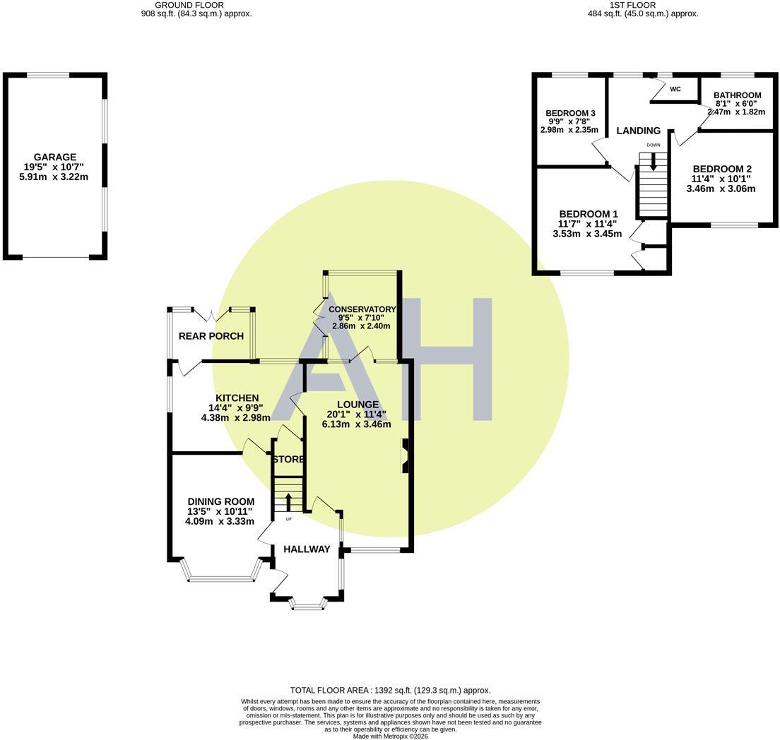 Brookside Road, Sale floorplan