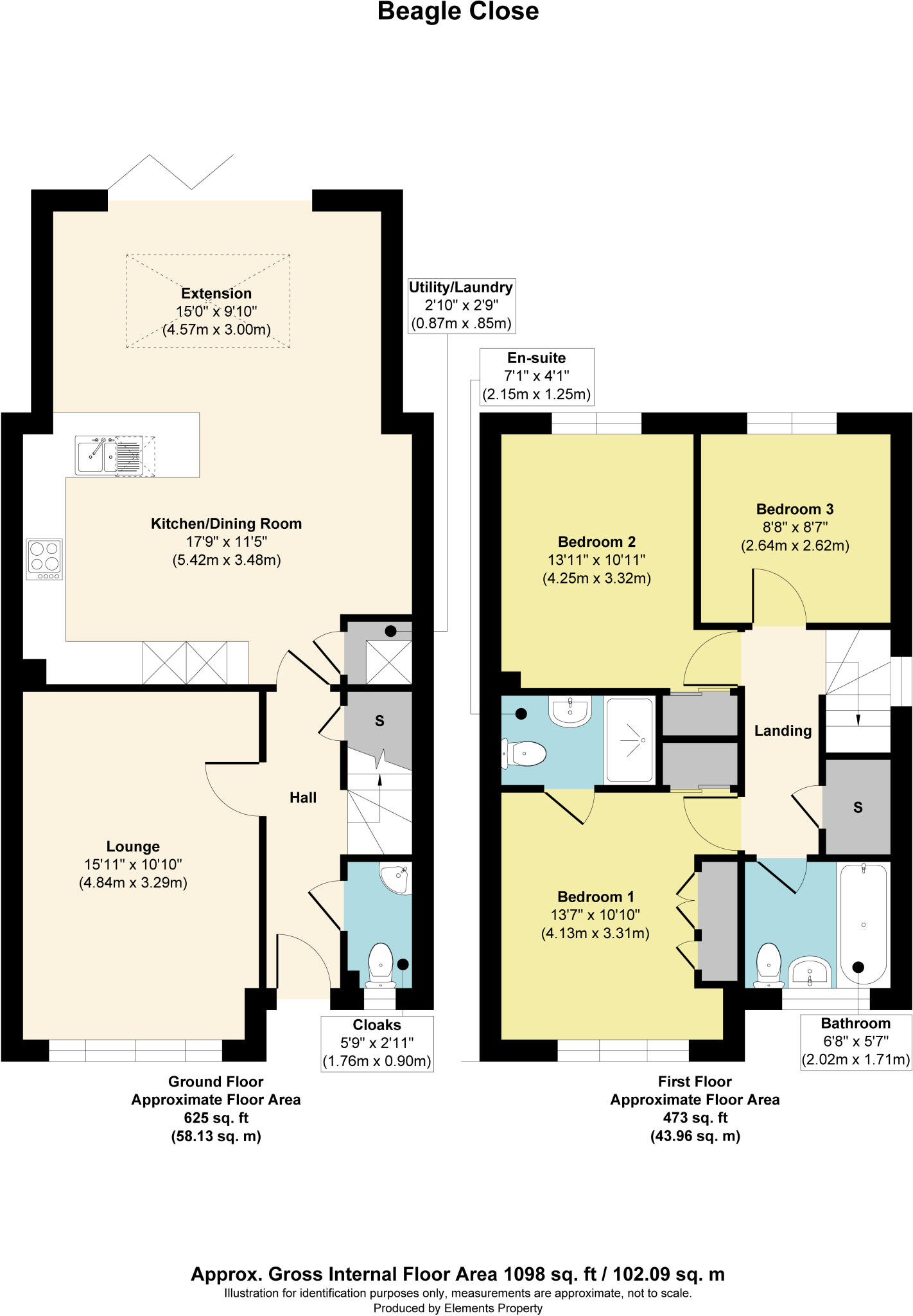 2 Beagle Close, Higher Bartle, Preston PR4 0QF floorplan