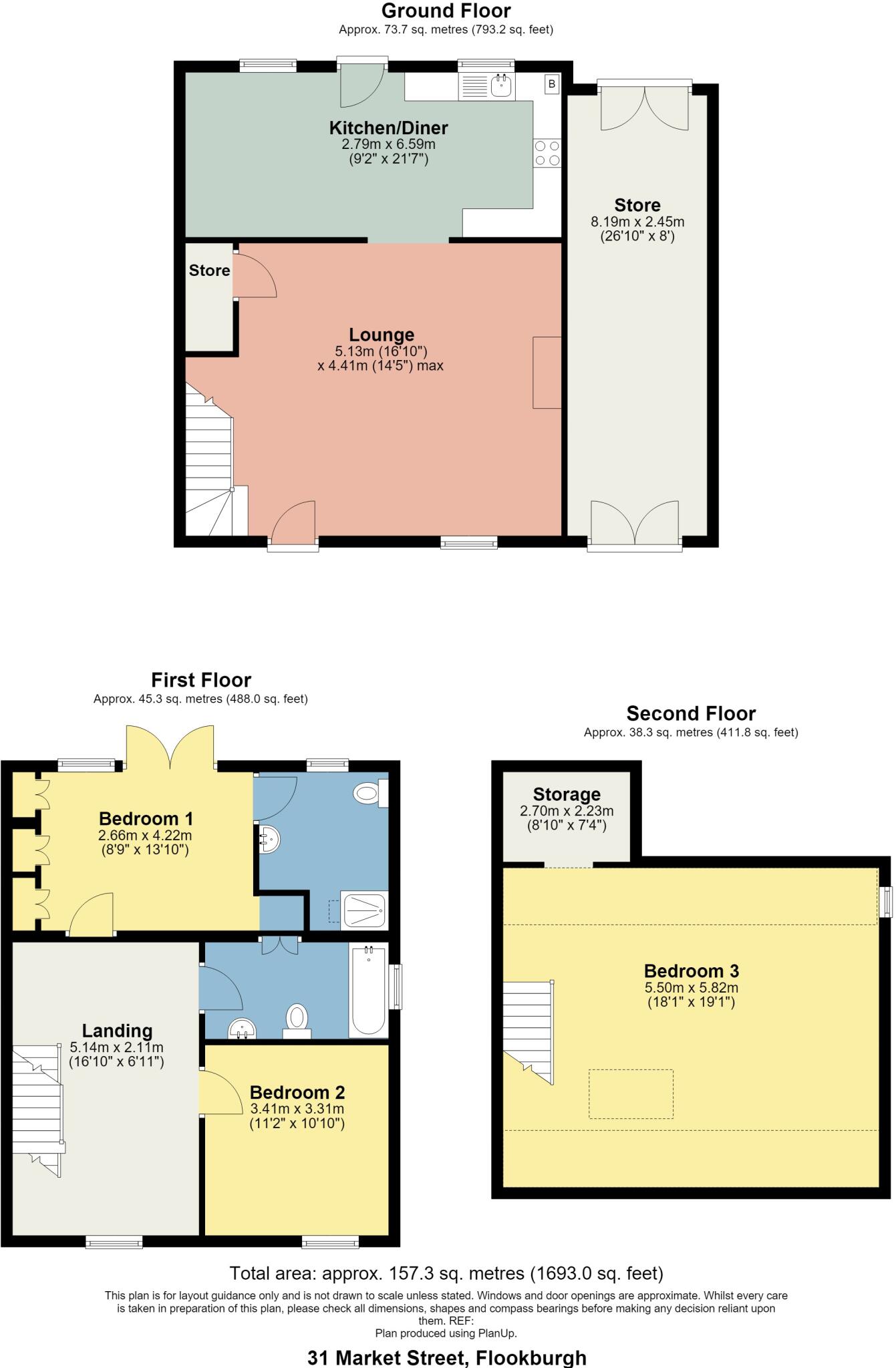 31 Market Street, Flookburgh, Grange over Sands, Cumbria, LA11 7JU floorplan