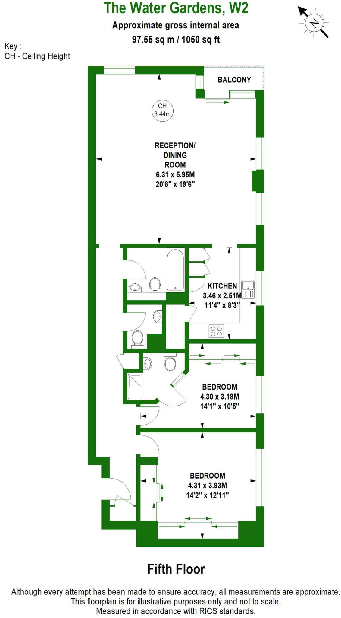 The Water Gardens, London, W2 floorplan
