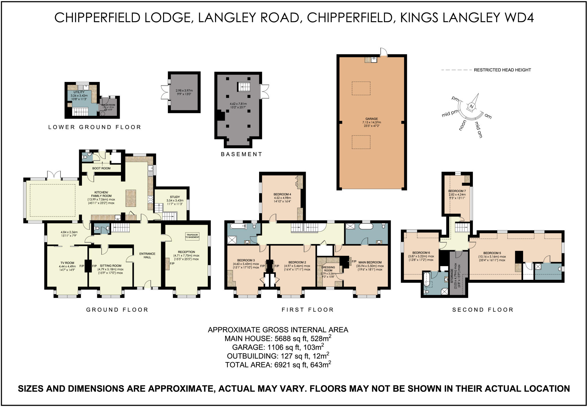 Edwardian elegance. Chipperfield Lodge, Chipperfield, Kings Langley, Herts floorplan