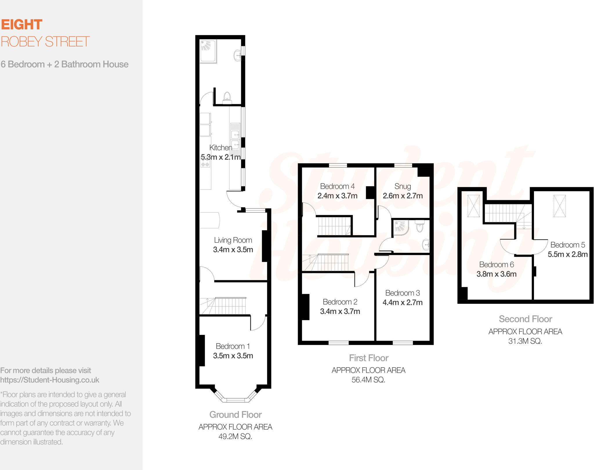 Robey Street // 6 Bed & 4 Bath // June 2027 floorplan