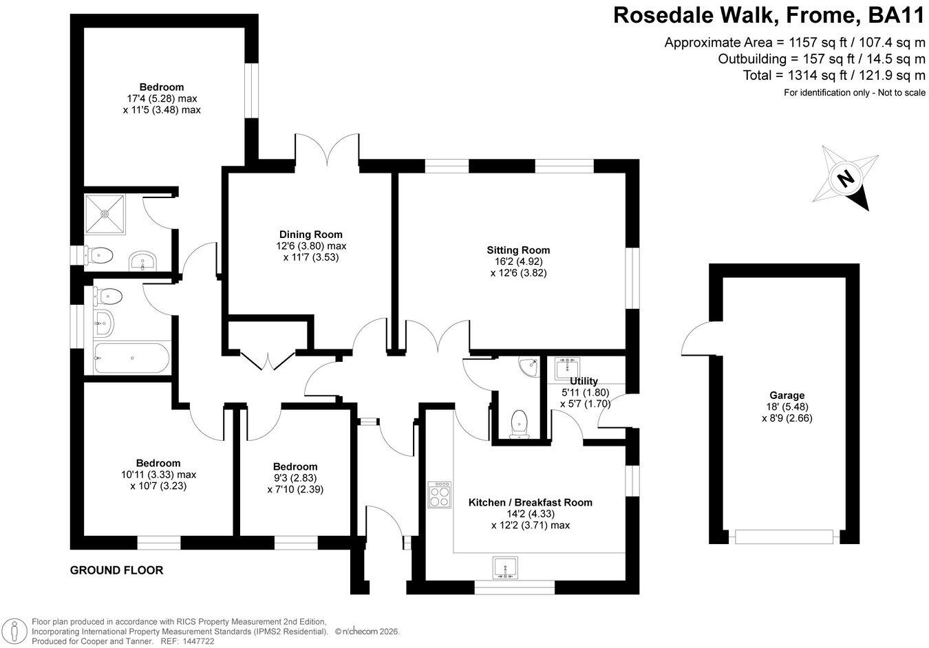 12, Rosedale Walk, Frome, BA11 floorplan