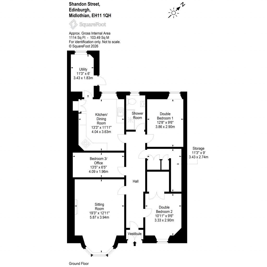 9 Shandon Street, Edinburgh, EH11 1QH floorplan