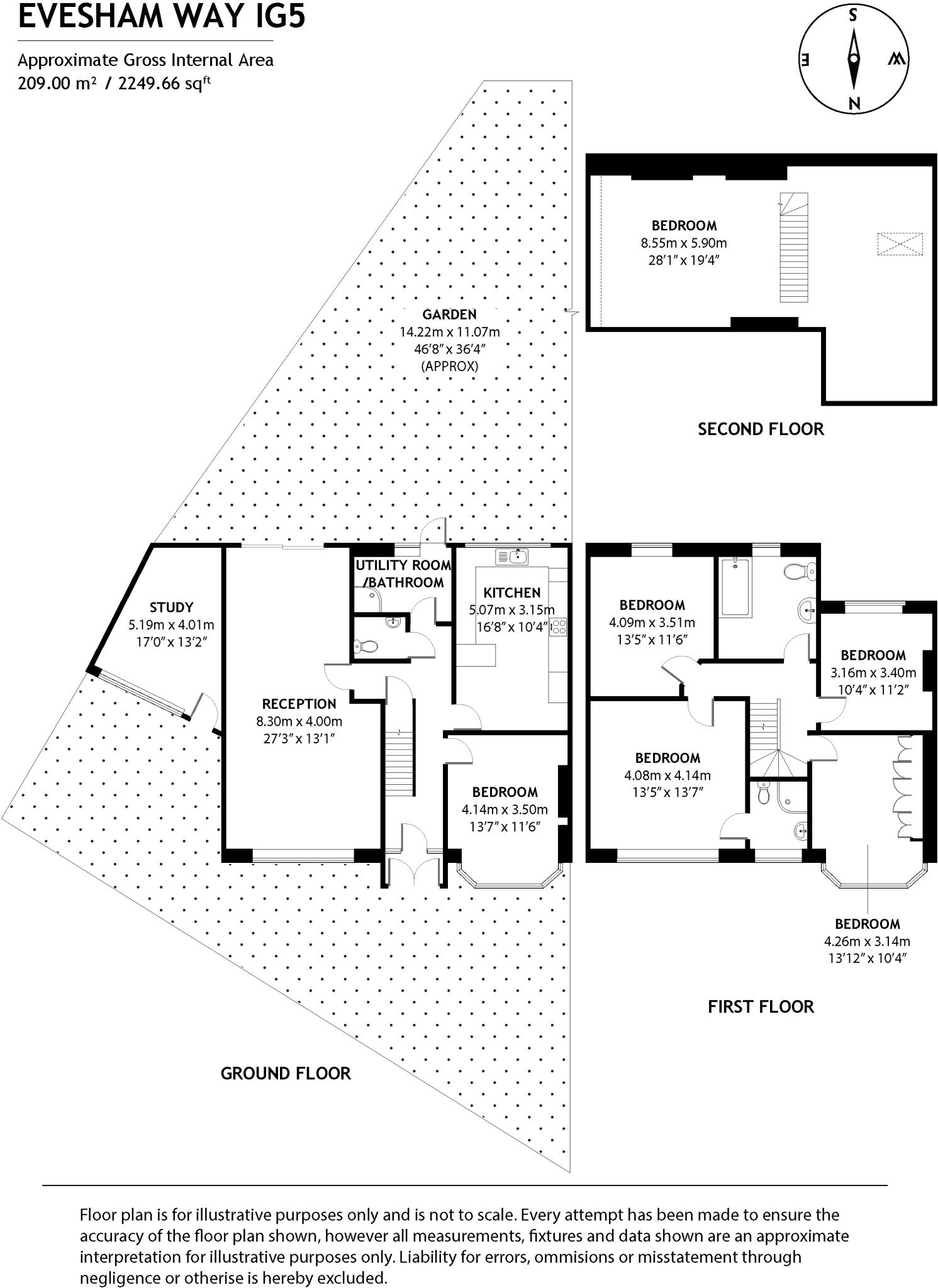 Evesham Way, Ilford, London, IG5 floorplan
