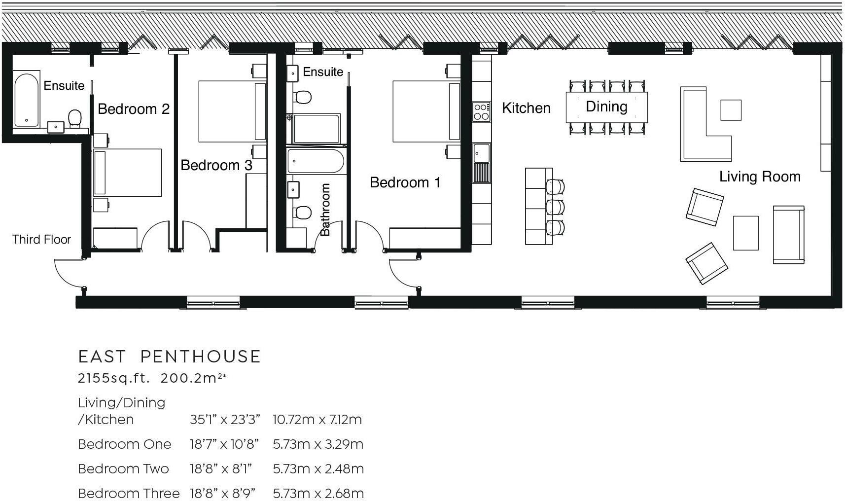 East Penthouse, No.1 Chesil Beach, Ferrymans Way, Weymouth floorplan