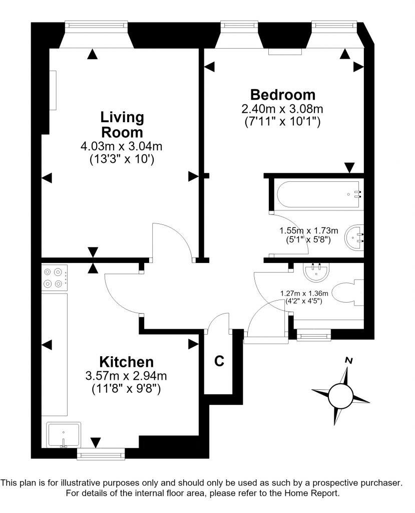 12/3 Annfield, Edinburgh, EH6 4JF floorplan