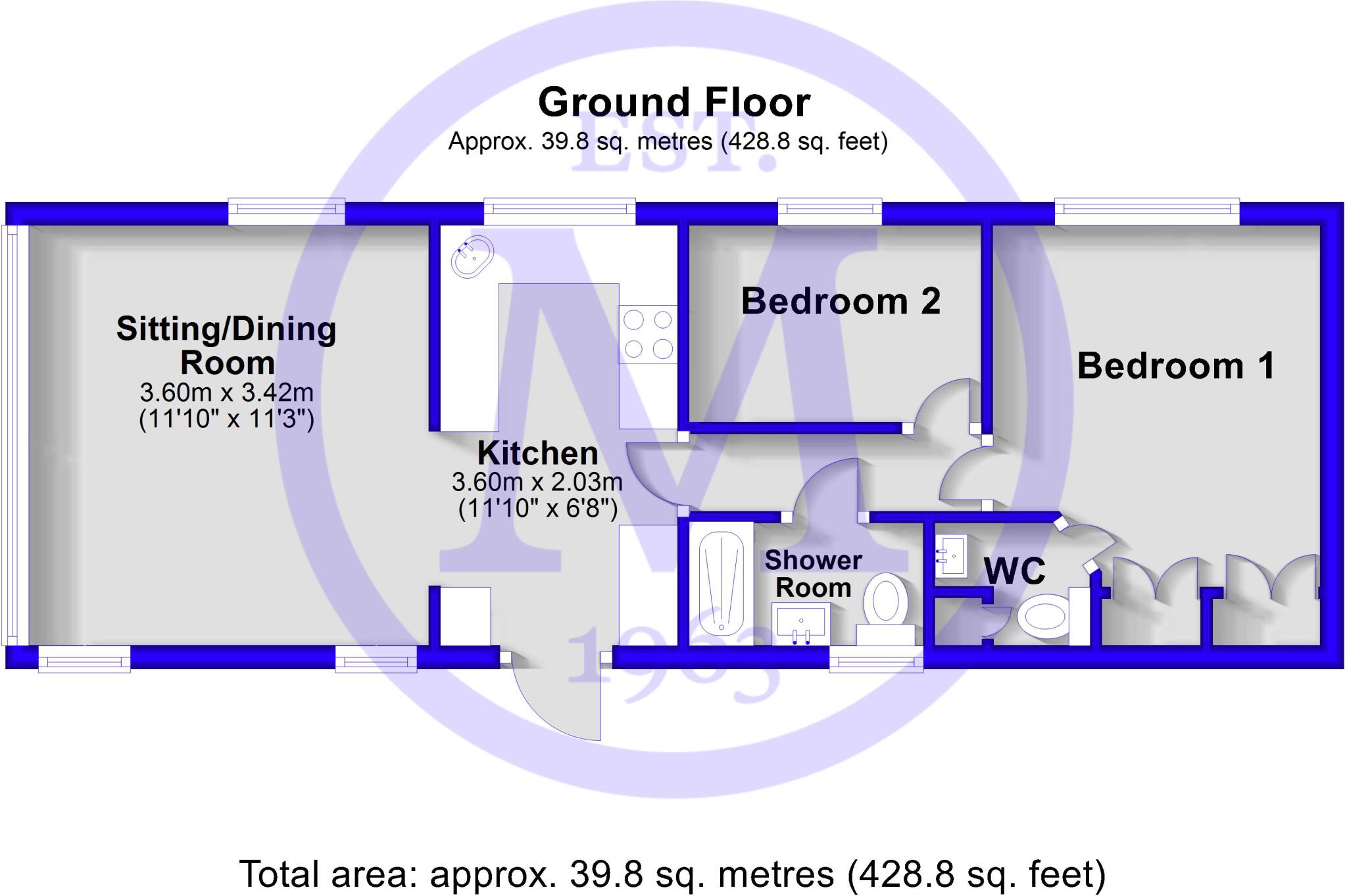 Chewton Sound, Hoburne Naish Holiday Park, Barton On Sea, Hampshire, BH25 floorplan