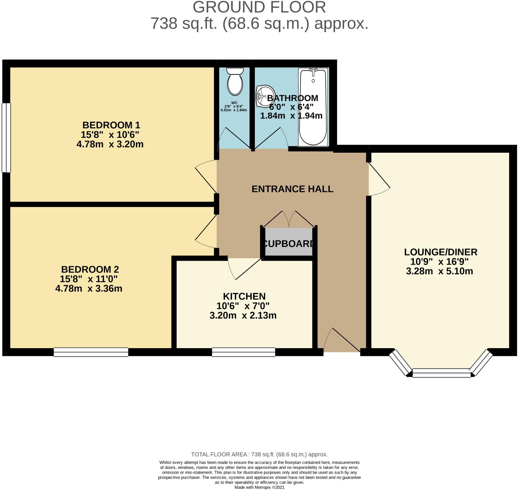 Flat 1, 2 Stirling Road floorplan
