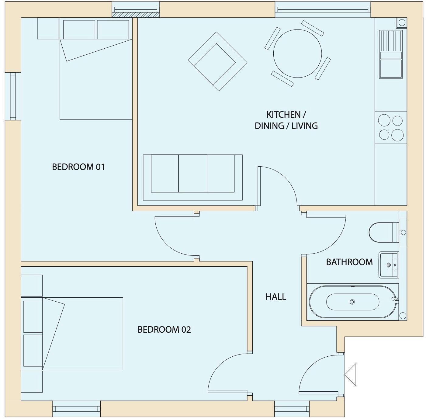Kirk Beston Close, Leeds, West Yorkshire, LS11 floorplan