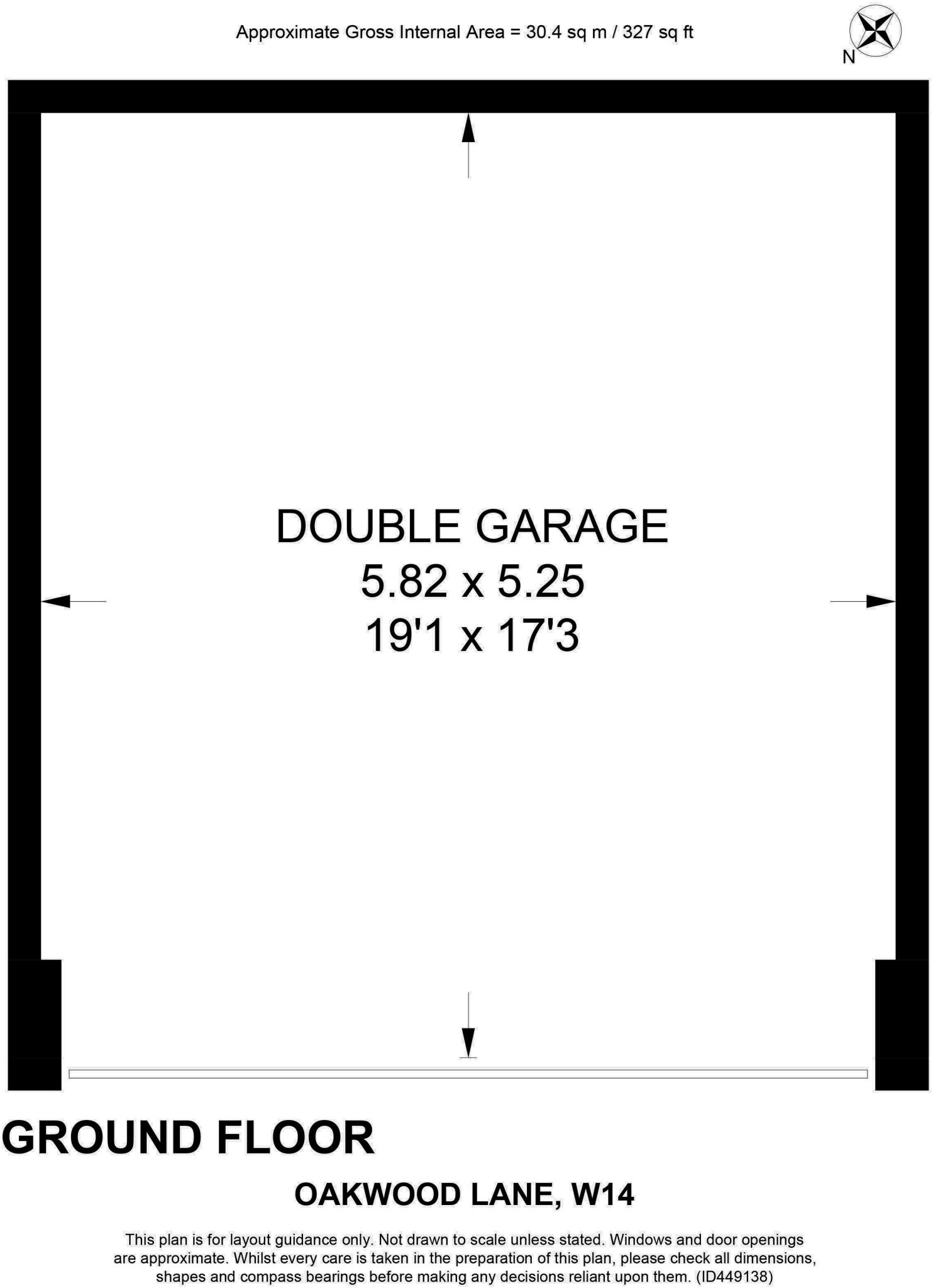 Double Garage, Oakwood Lane, W14 floorplan