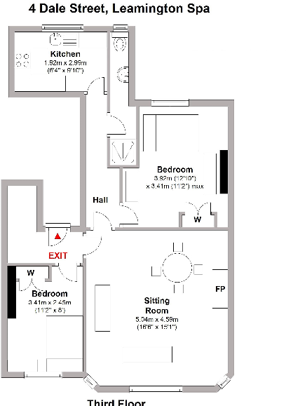 Flat 4,1 Dale Street, Leamington Spa,CV32 floorplan