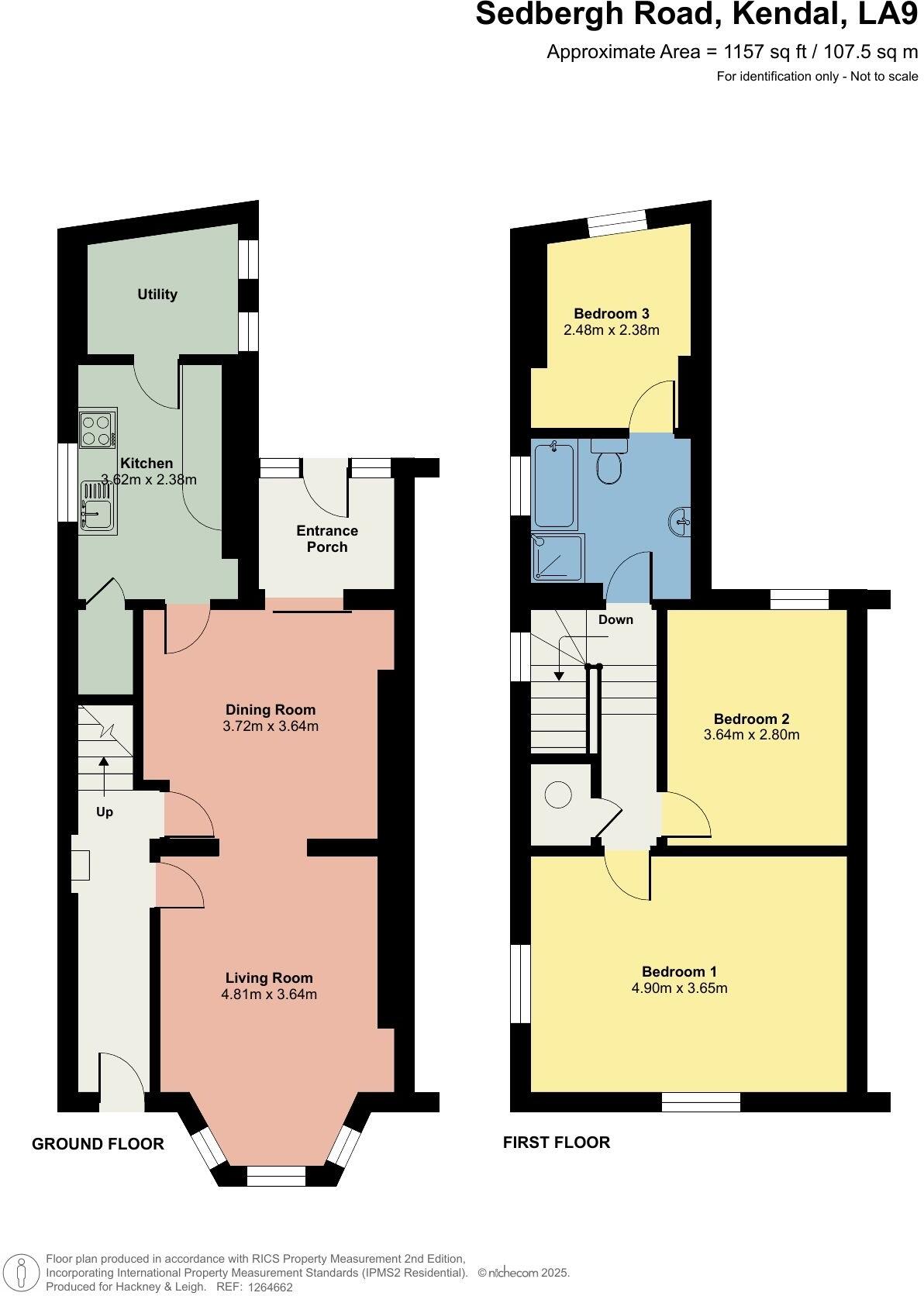 2 Sedbergh Road, Kendal, Cumbria, LA9 6AD floorplan