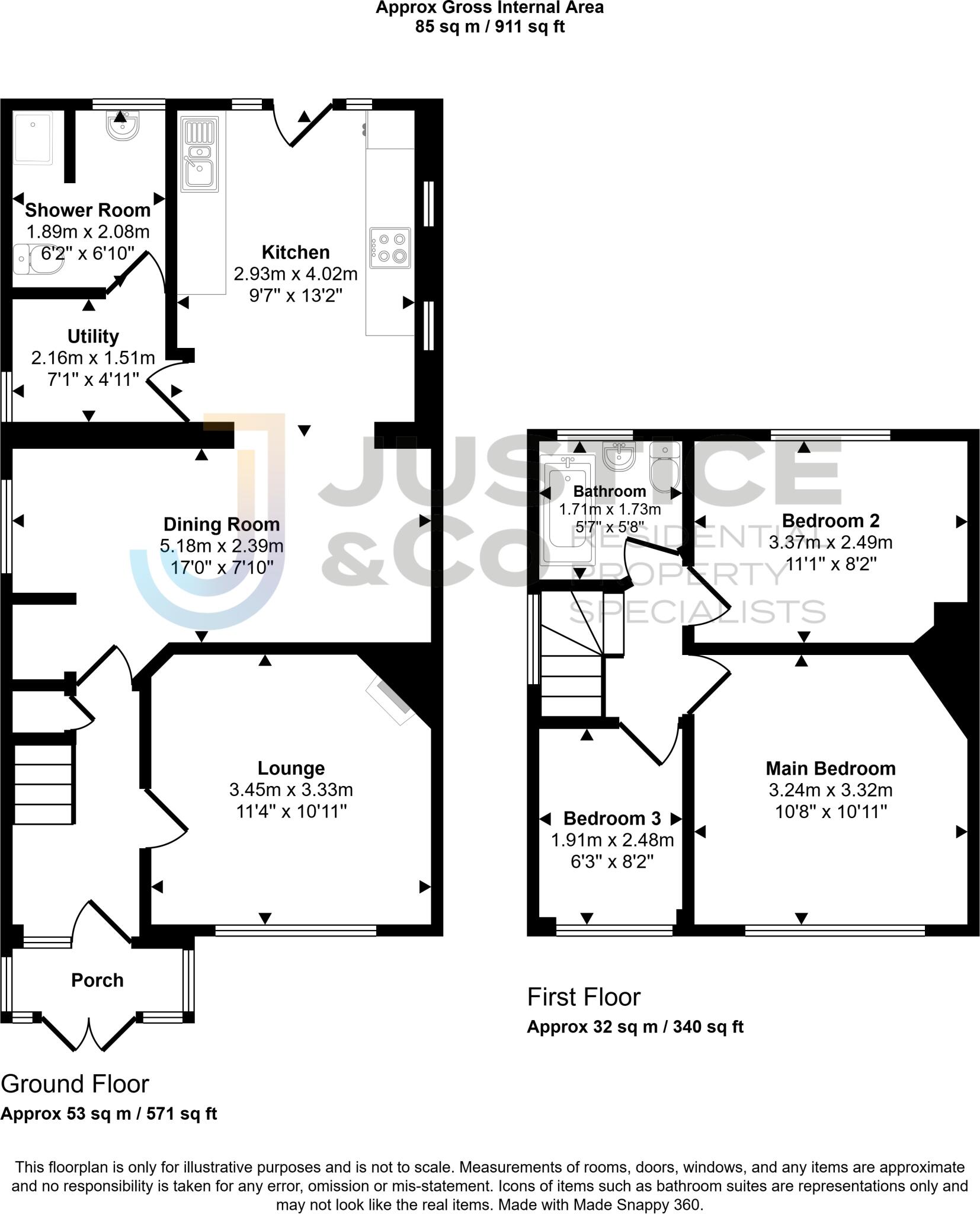 Morland Avenue, Broadwater, Worthing, West Sussex, BN14 floorplan