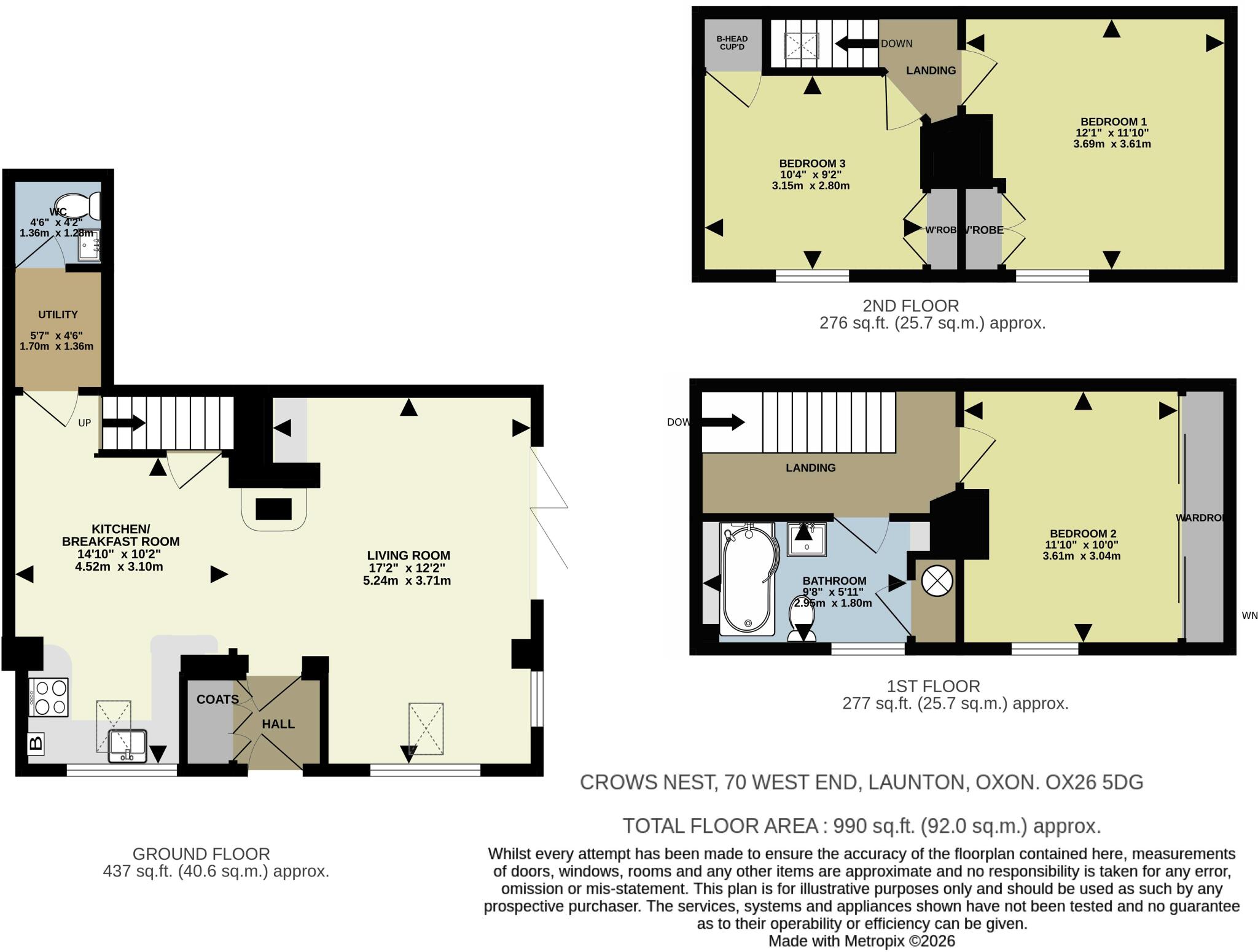 Crows Nest, West End, Launton, Oxfordshire floorplan
