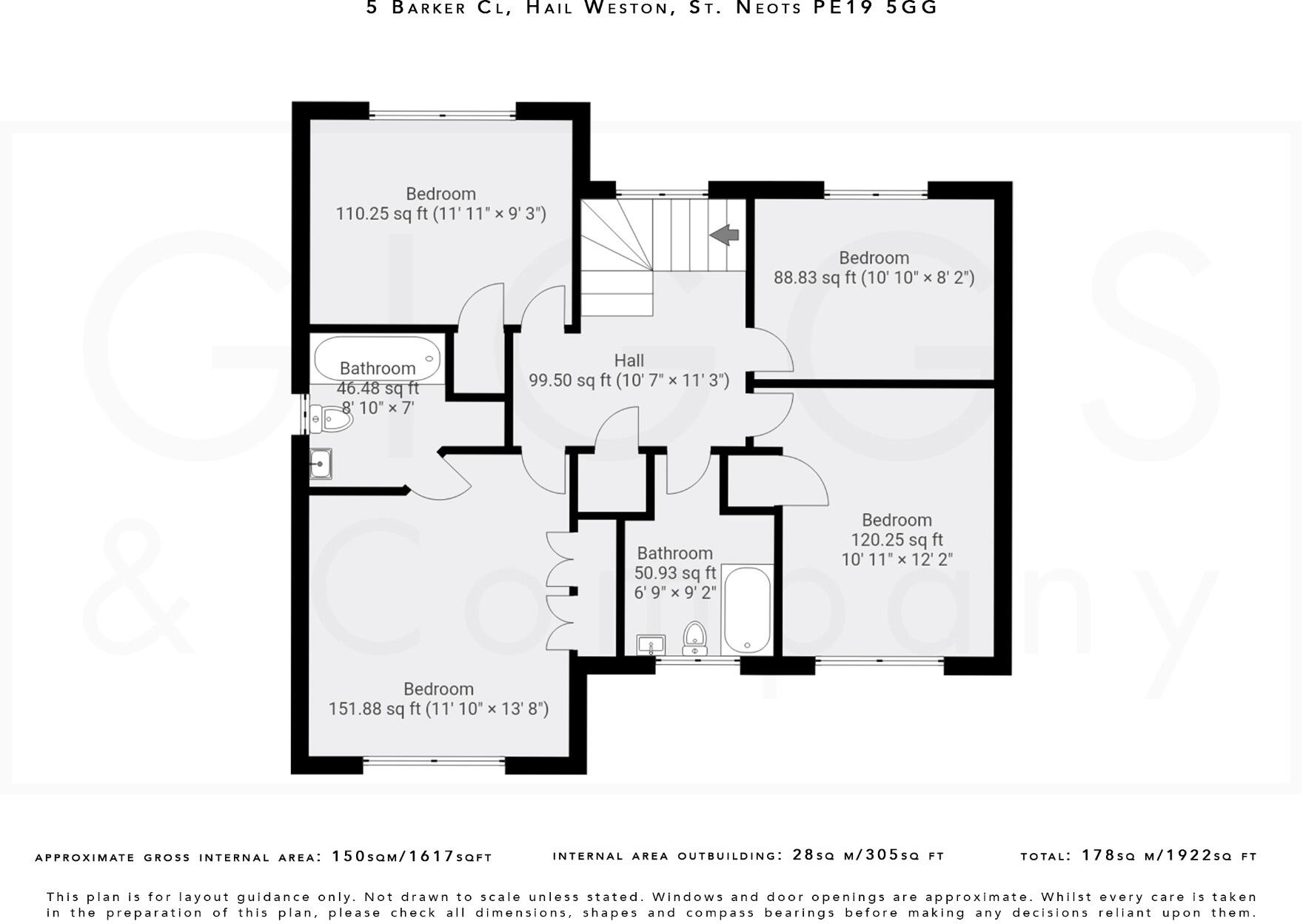 Hail Weston, St. Neots, Cambridgeshire, PE19 floorplan