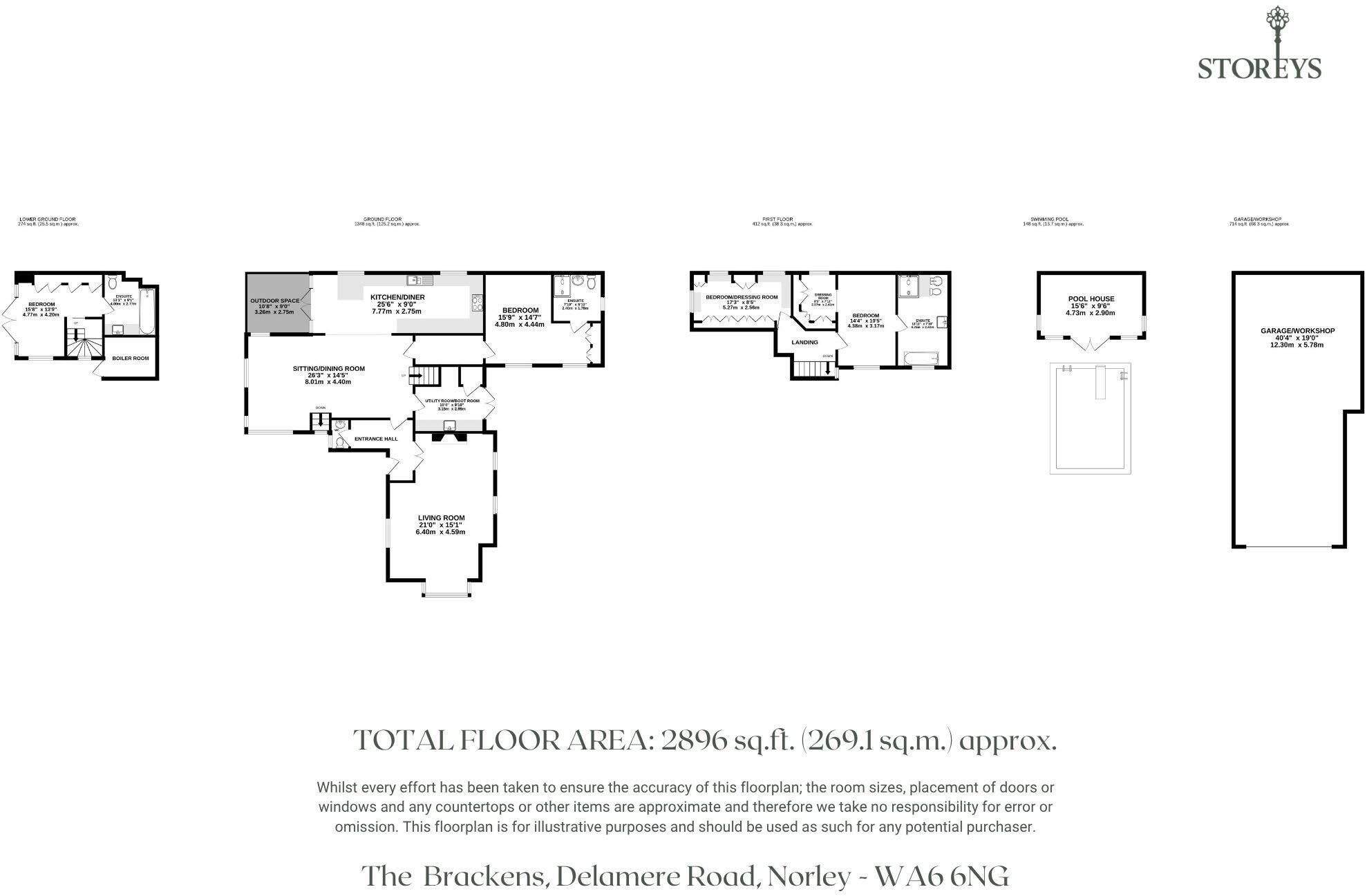 The Brackens, Delamere Road, Norley, WA6 6NG floorplan