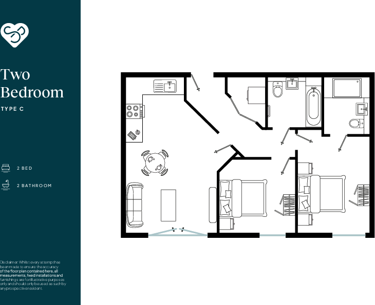 Flat F16, Marina House, Marina Place, Birmingham floorplan