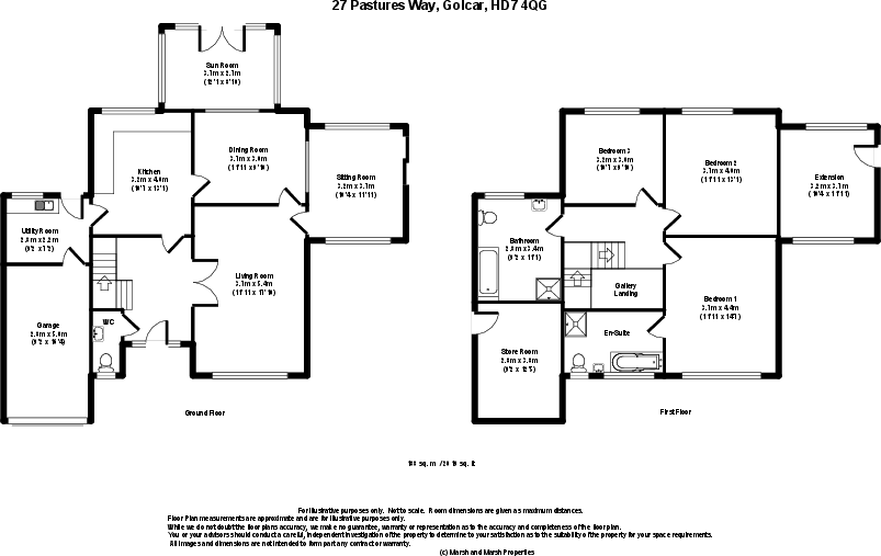 27 Pastures Way, Golcar, HD7 4QG floorplan