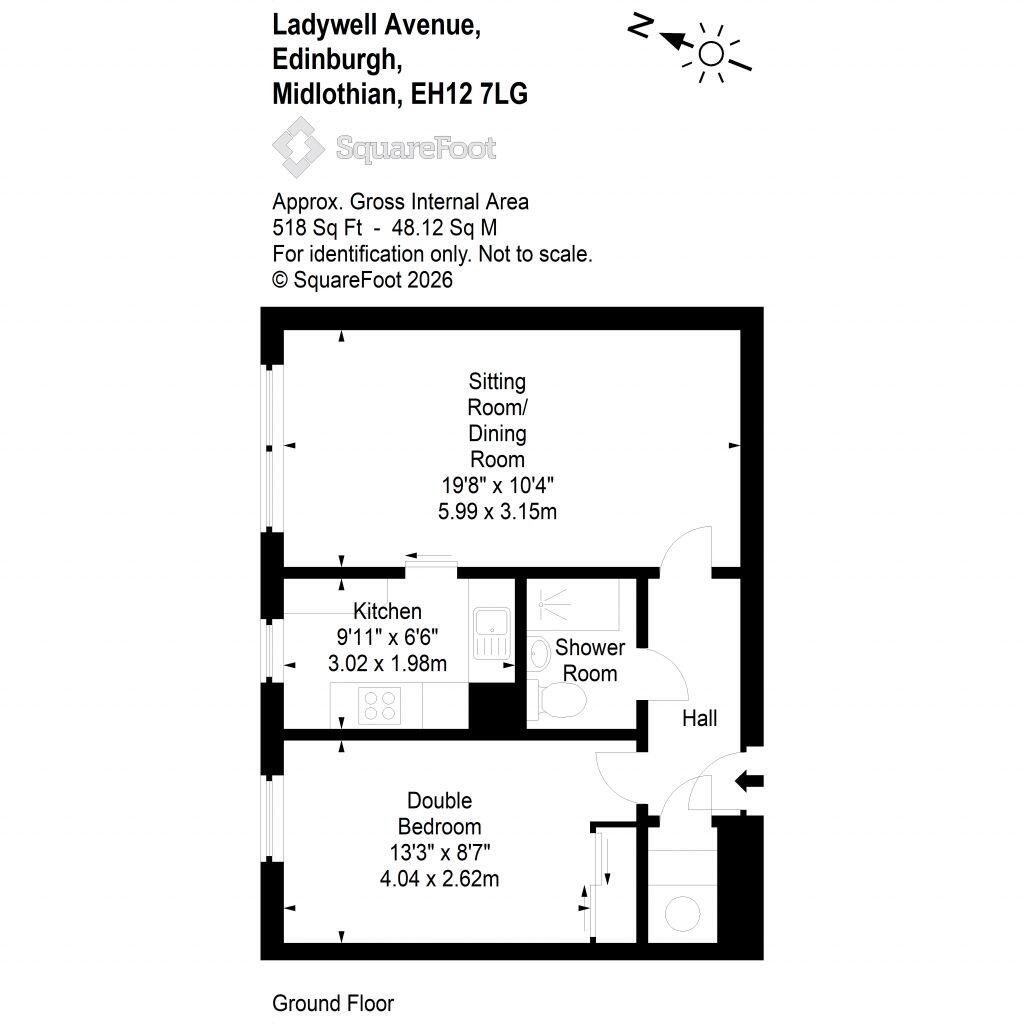 Flat 2 Claycot Park, 1 Ladywell Avenue, Edinburgh, EH12 7LG floorplan