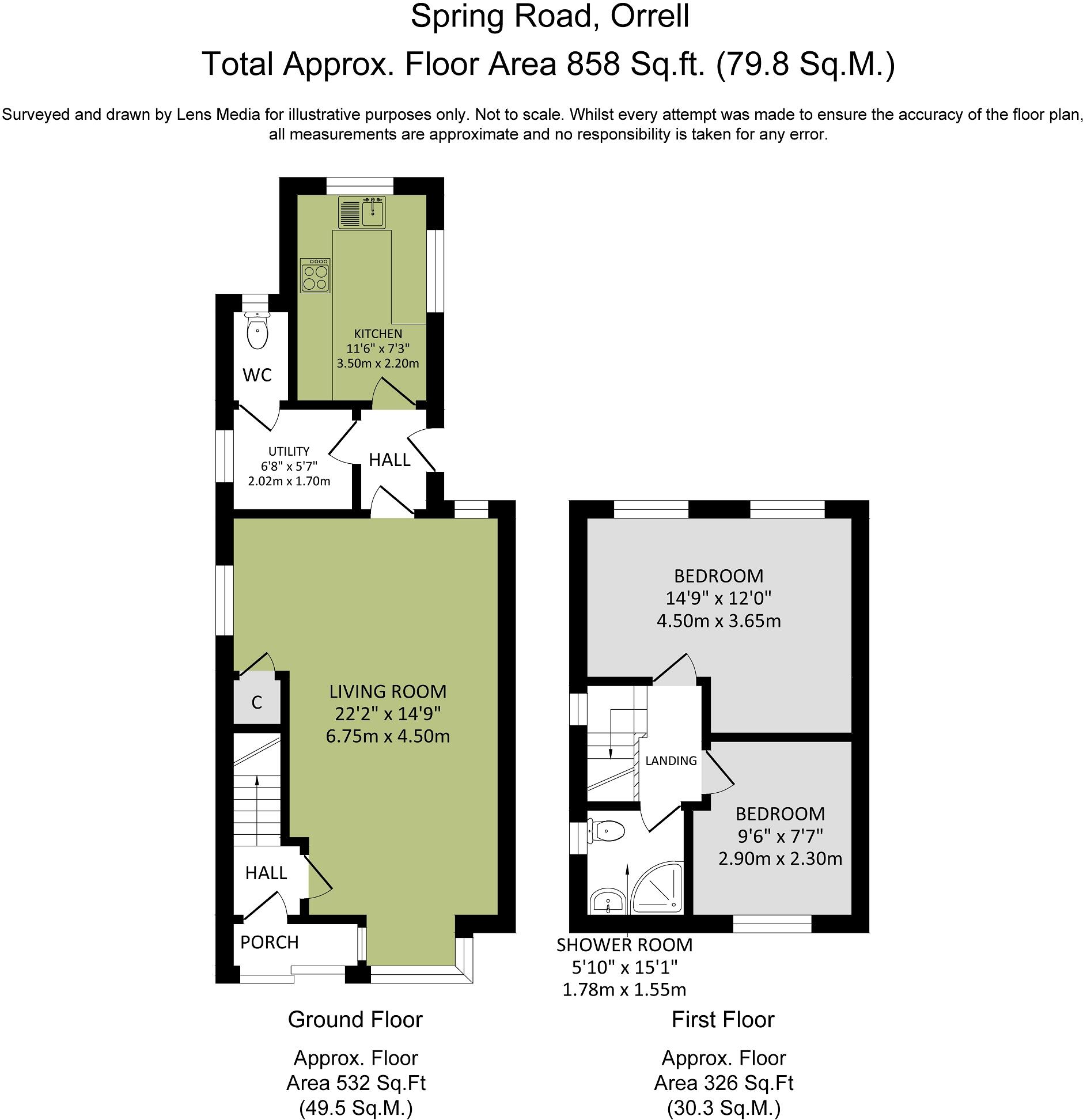 Spring Road, Orrell, Wigan, Greater Manchester. WN5 8QB floorplan