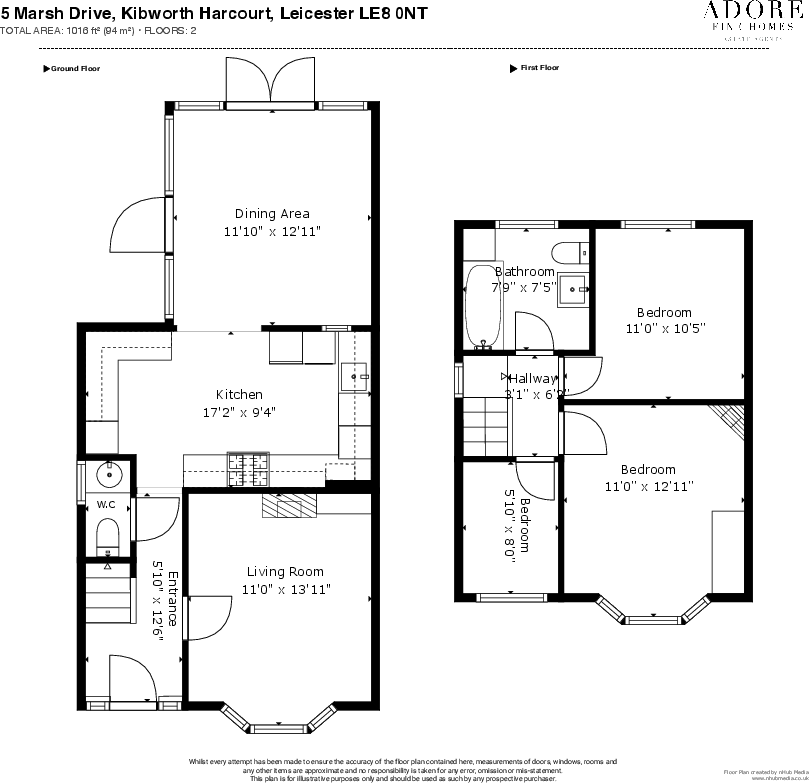 Marsh Drive, Kibworth Harcourt, Leicestershire floorplan