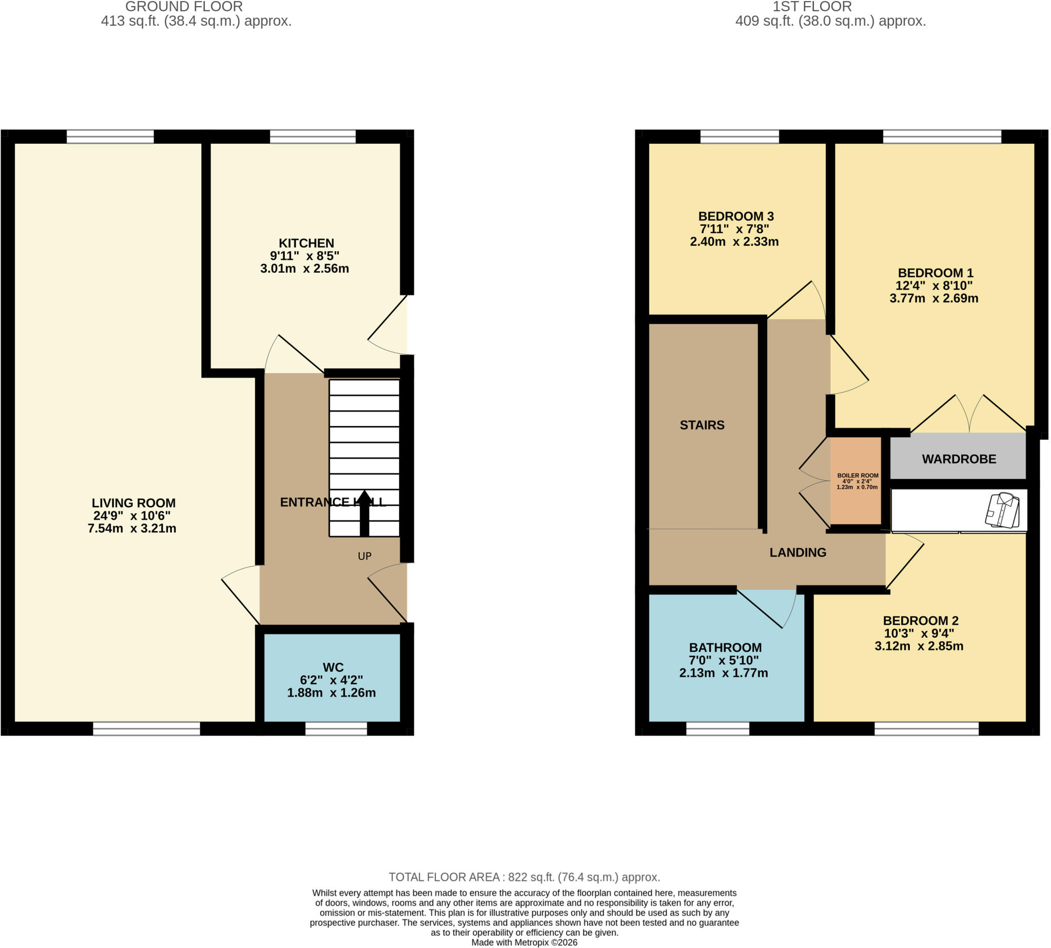 15 Woodland Walk, Kirkby-In-Ashfield, Nottingham, Nottinghamshire NG17 7PG floorplan