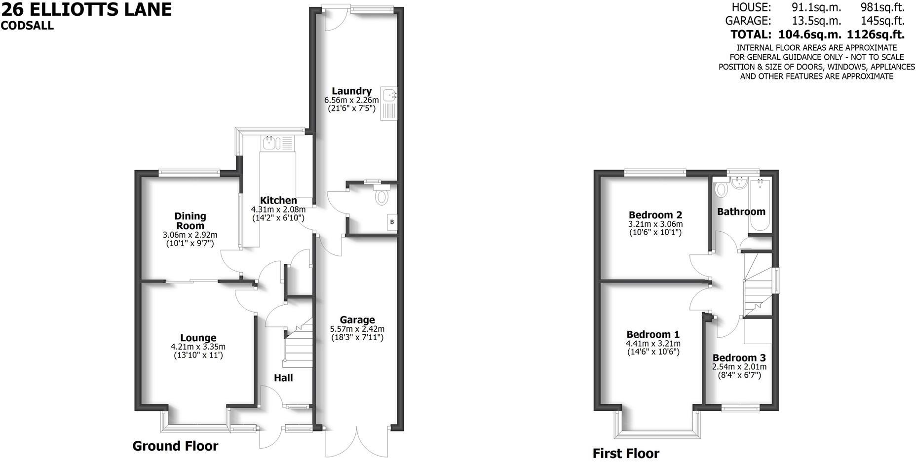 26 Elliotts Lane, Codsall, Wolverhampton, WV8 1PG floorplan