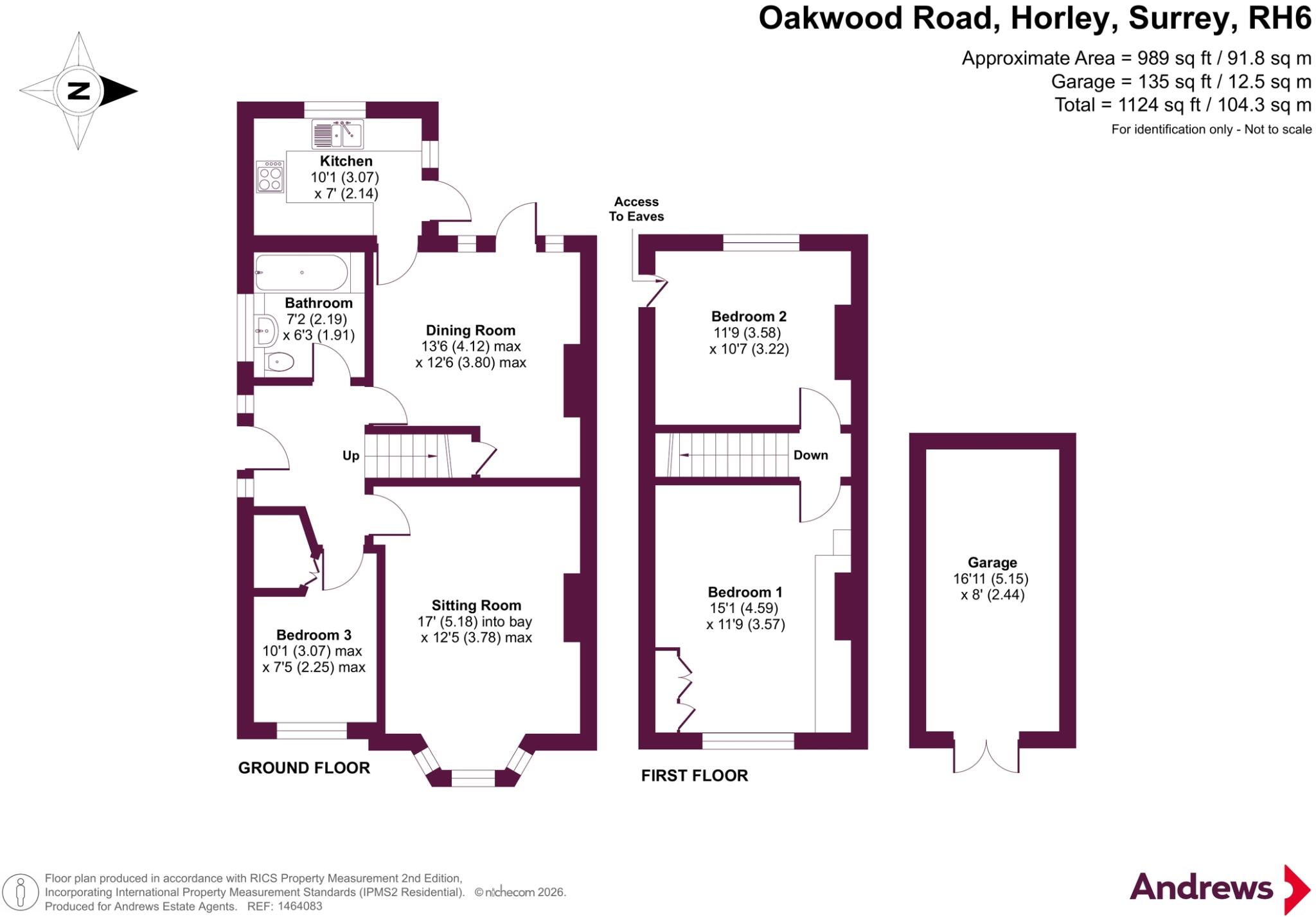 Oakwood Road, Horley, Surrey, RH6 floorplan