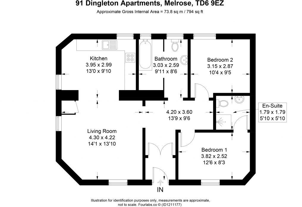 91 Dingleton Apartments, Melrose, TD6 9EZ floorplan