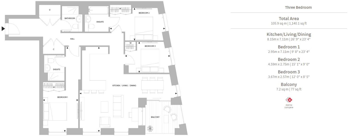 The Charlton, Kings Road Park, 2 Sands End Lane, London, SW6 floorplan