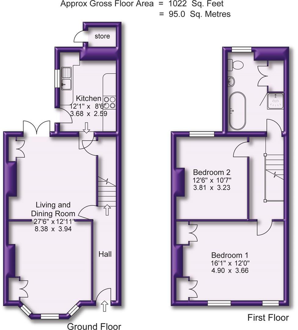 Harcourt Road, Altrincham floorplan