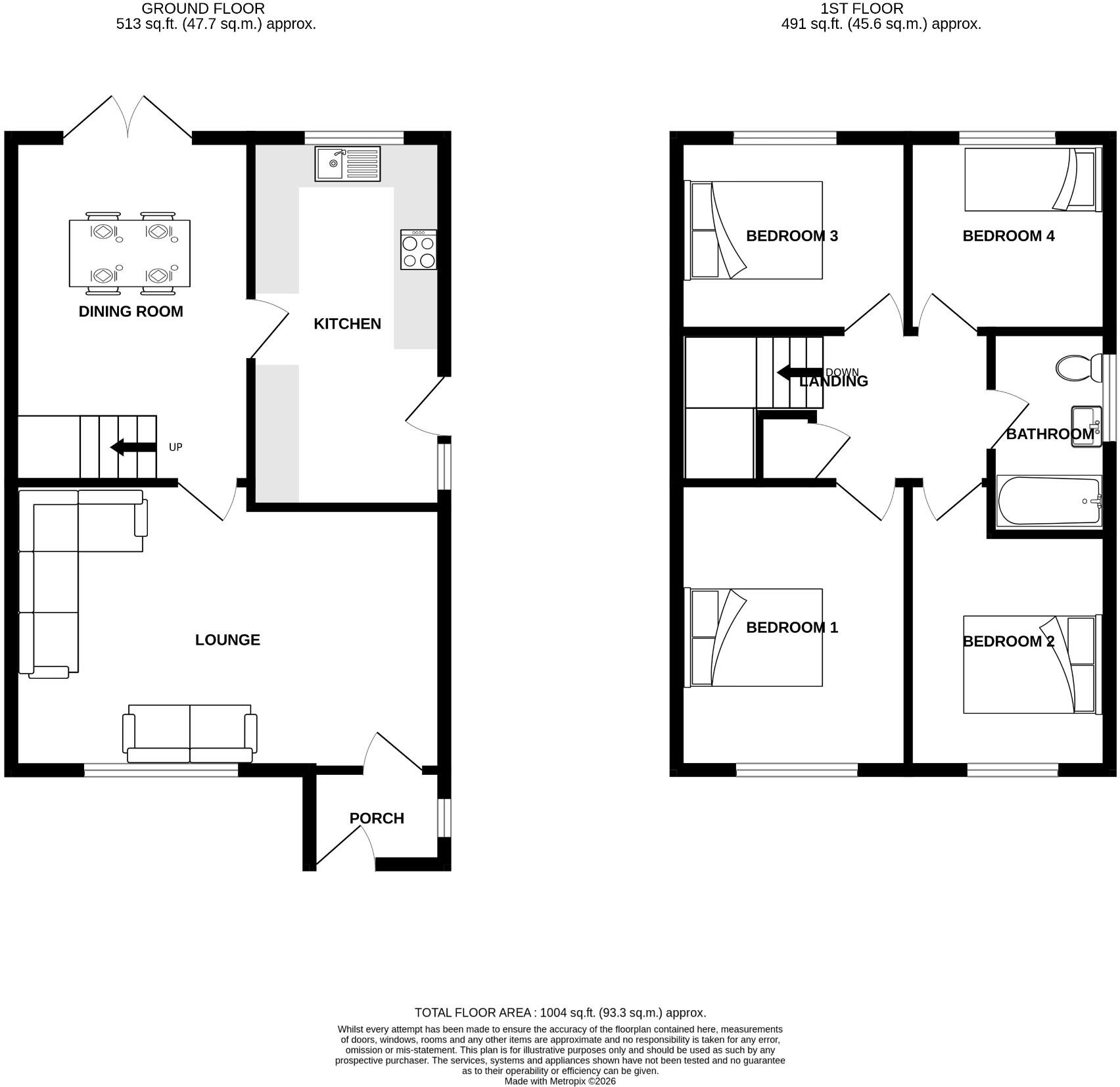 Bedford Avenue, Whitby floorplan
