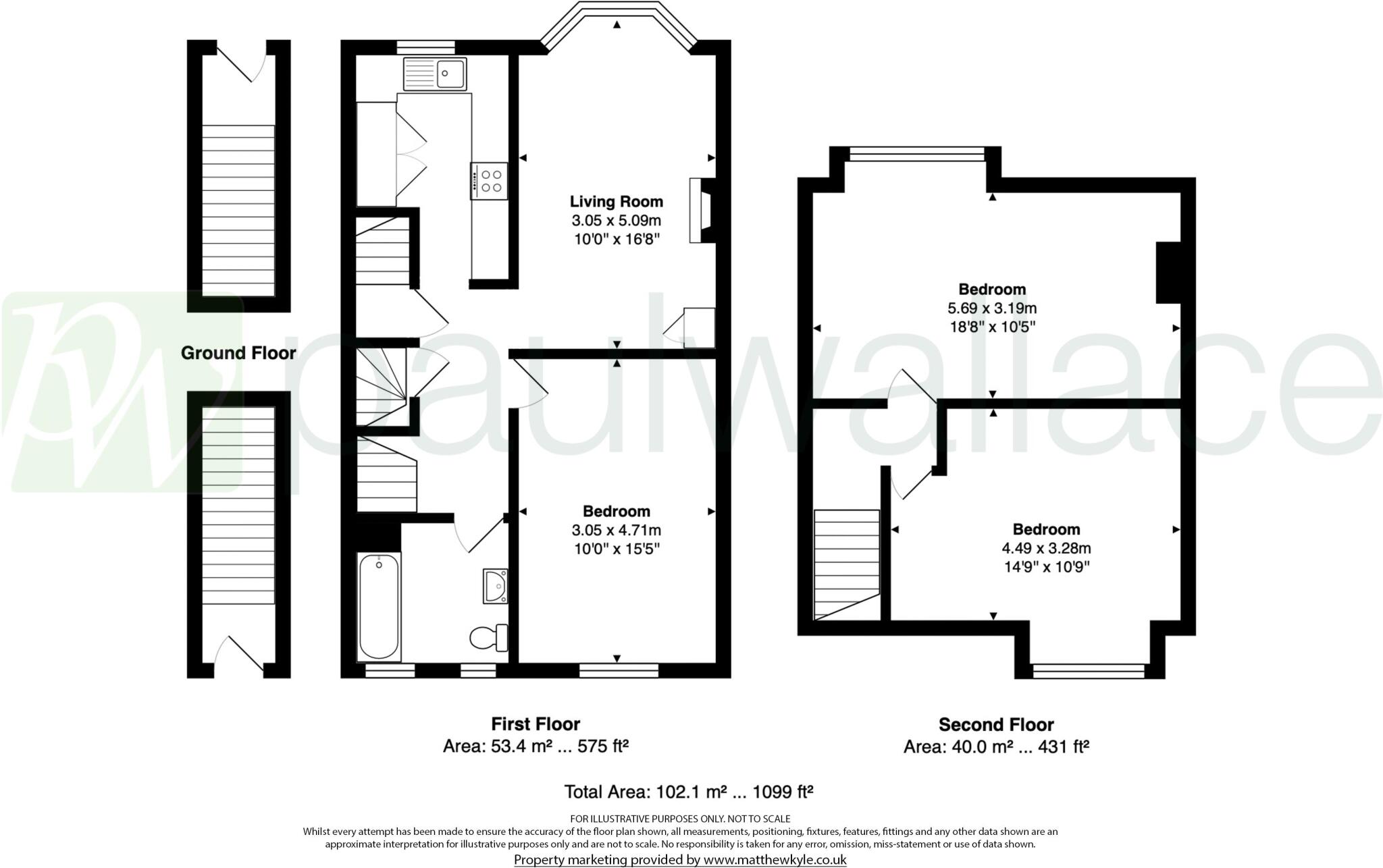 Bradmore Green, Brookmans Park Village | Stunning Three Bedroom Duplex Maisonette with Private Garden floorplan