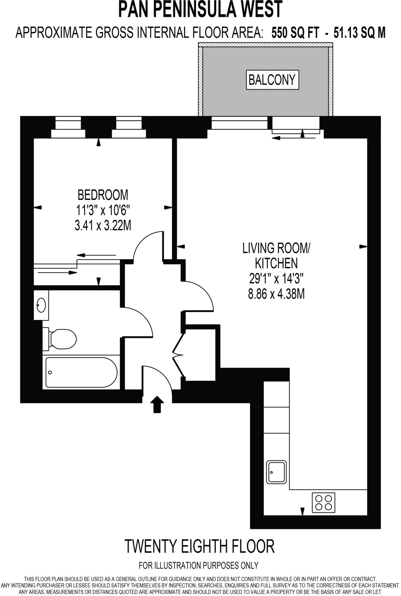 1 Pan Peninsula Square, Canary Wharf, London, E14  floorplan