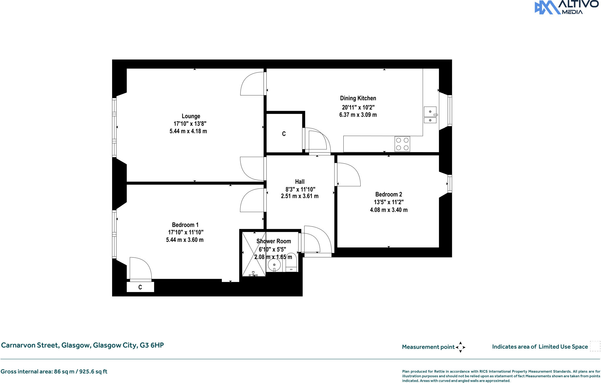 Carnarvon Street, Glasgow, Glasgow City floorplan