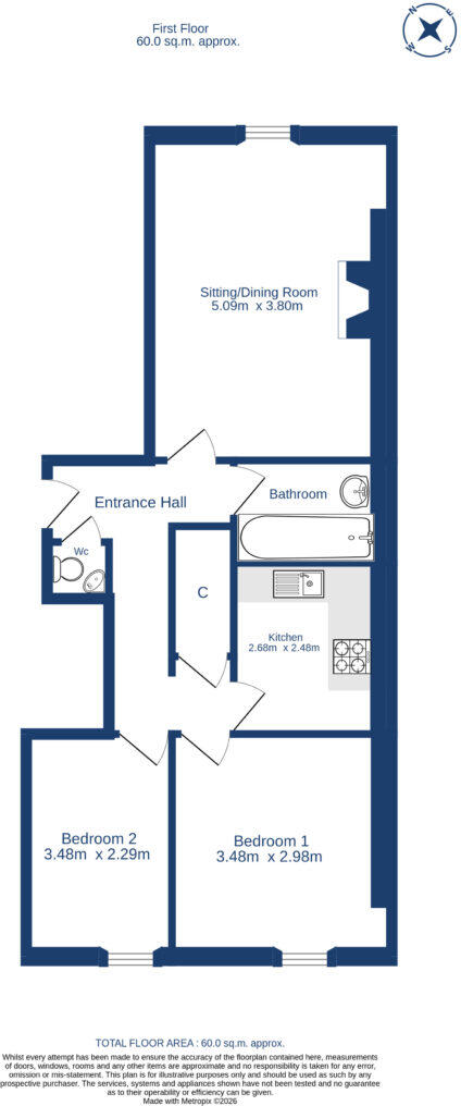 128/4 Duke Street, Edinburgh EH6 8HR floorplan