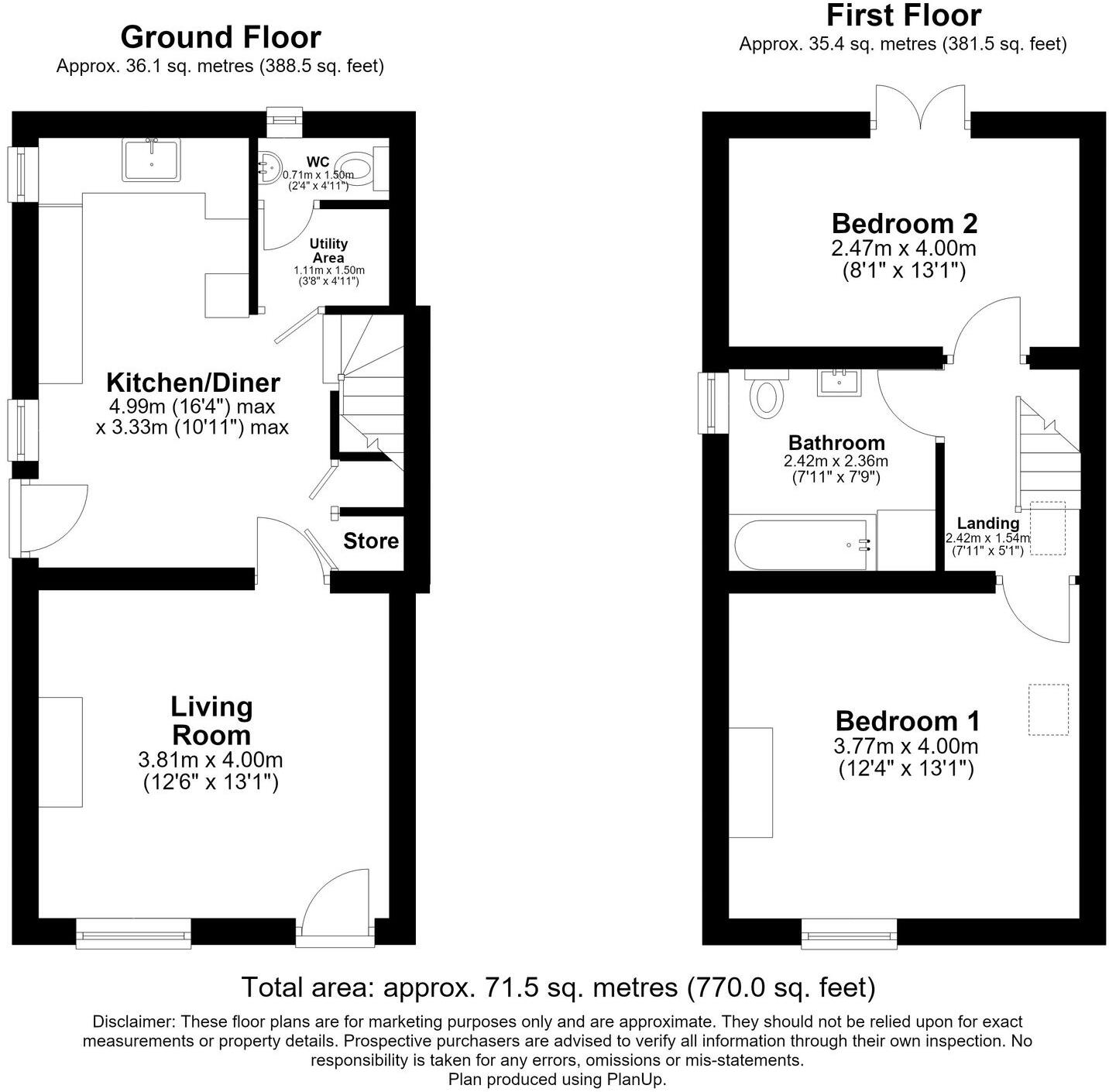 2, Wards End, Starkholmes, DE4 floorplan