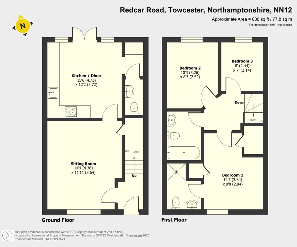 Redcar Road, Towcester, Northamptonshire, NN12 floorplan