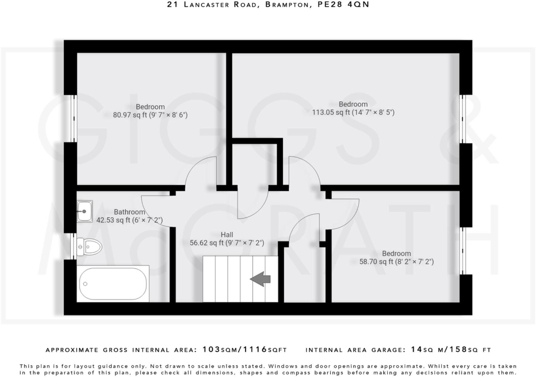 Lancaster Road, Brampton, Huntingdon, Cambridgeshire, PE28 4QN floorplan
