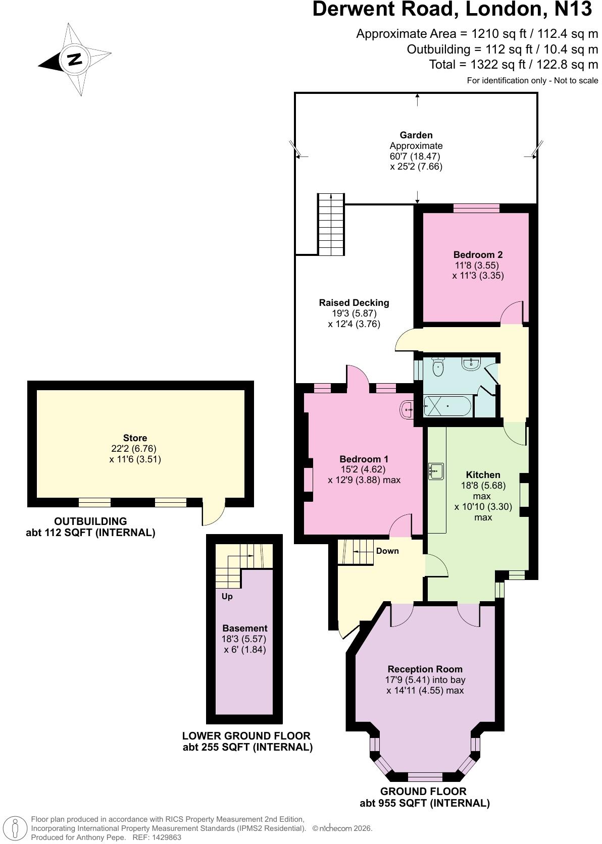 Derwent Road, Palmers Green, London, N13 floorplan