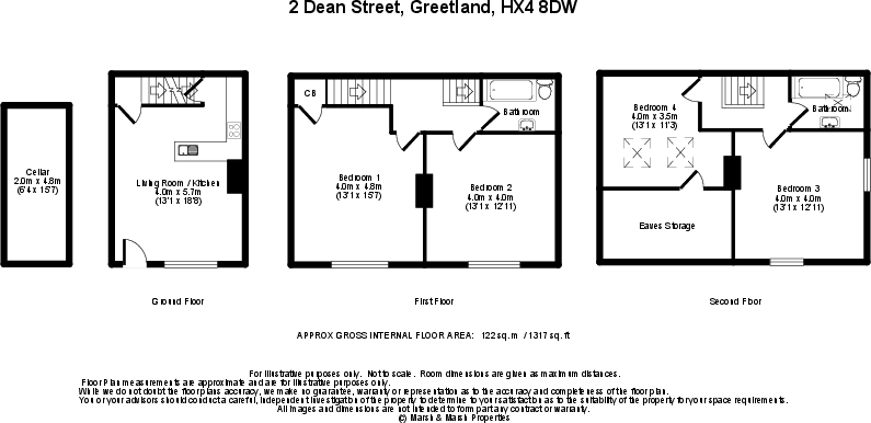 2 Dean Street, Greetland HX4 8DW floorplan