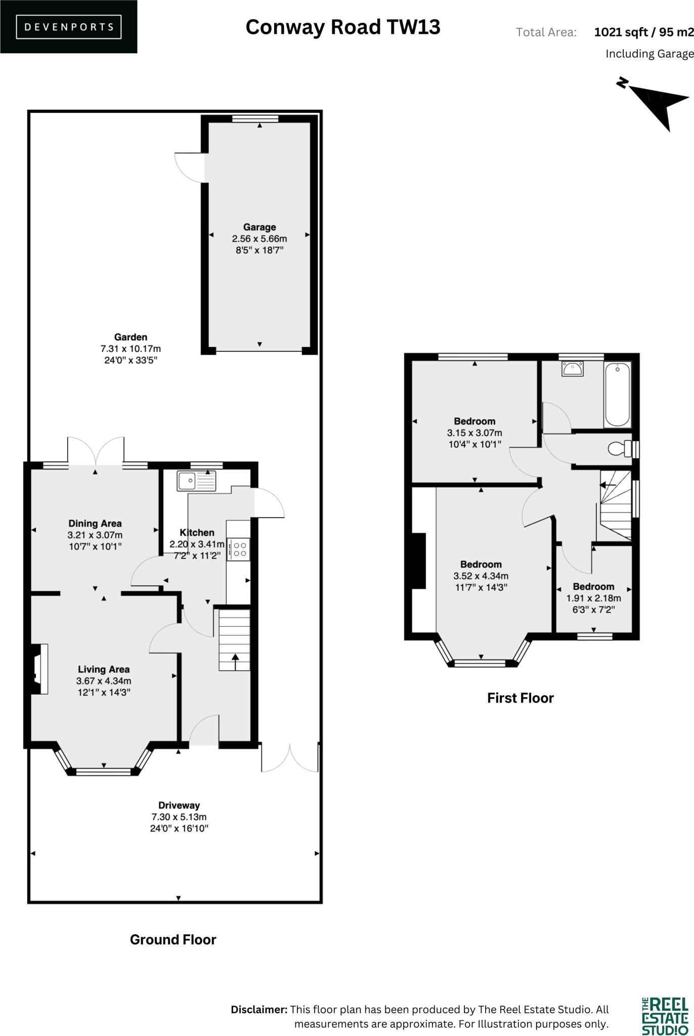 Conway Road, Hanworth, TW13 floorplan
