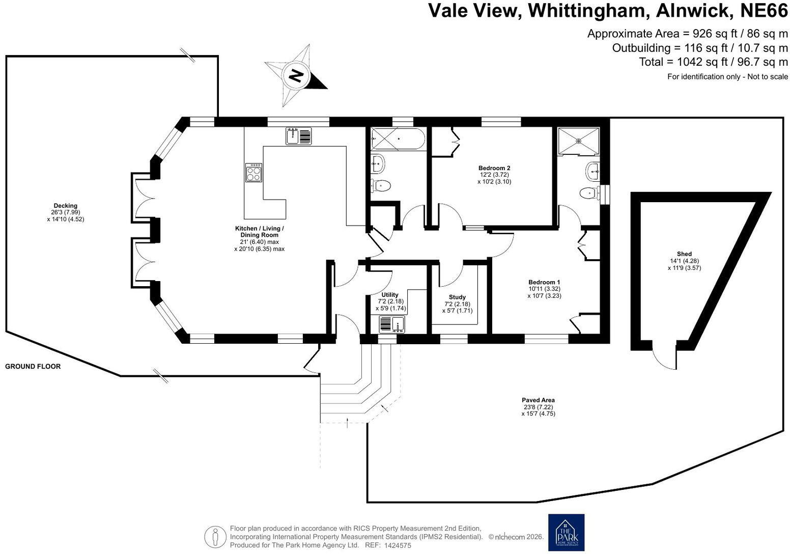 Vale View, Callaly Road, Whittingham, Alnwick, Northumberland, NE66 4SN floorplan