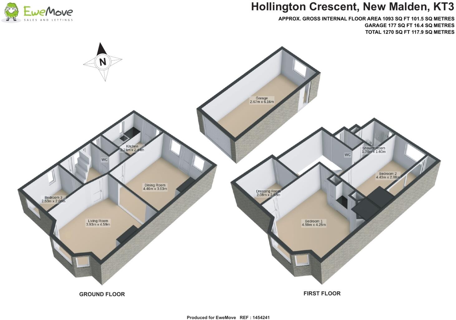 Hollington Crescent, New Malden, Surrey, KT3 floorplan