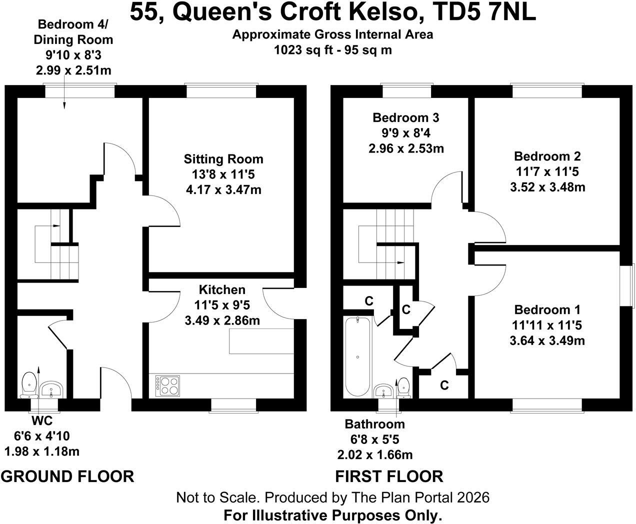 Queen's Croft, Kelso floorplan