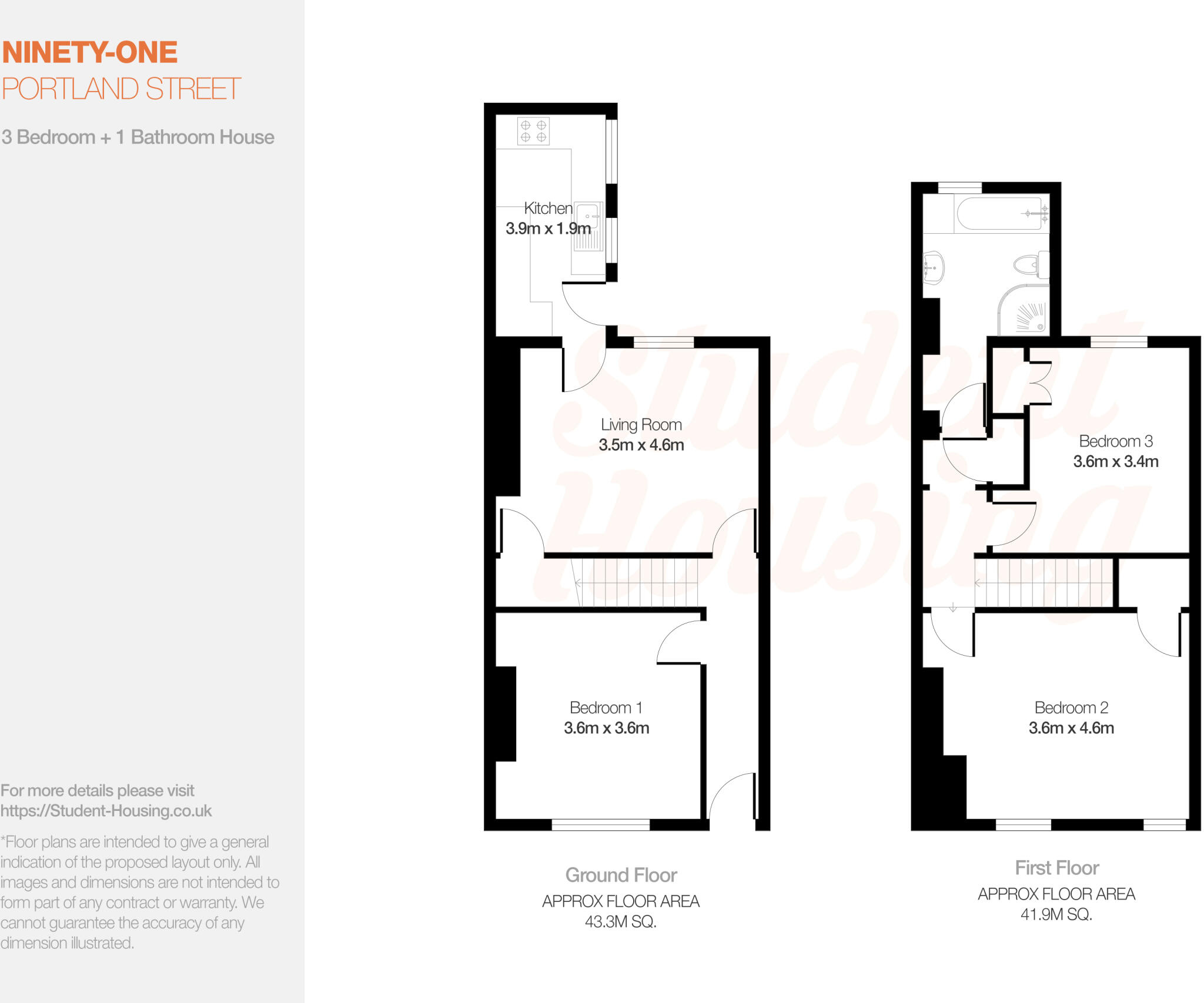 Portland St // 3 Bed // June 2027 floorplan