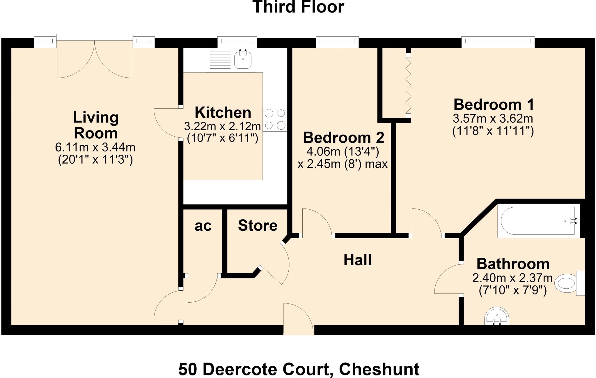 50 Deercote Court, Glen Luce, Turners Hill, Cheshunt, Herts, EN8 8NW floorplan